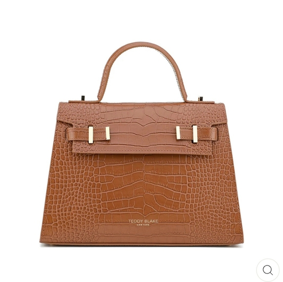 Teddy Blake Ava Brown Crocodile-Embossed Handbag